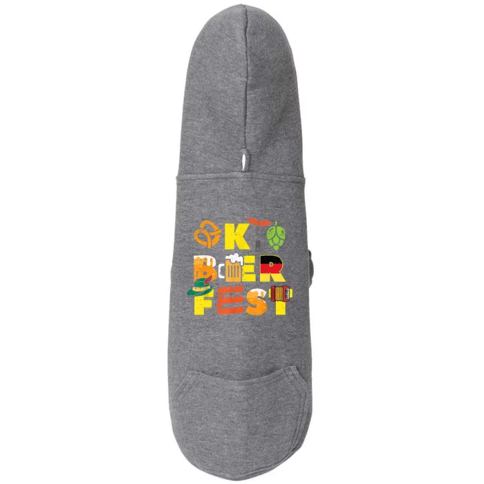 Oktoberfest German Things Cute Bavarian Festival Doggie 3-End Fleece Hoodie