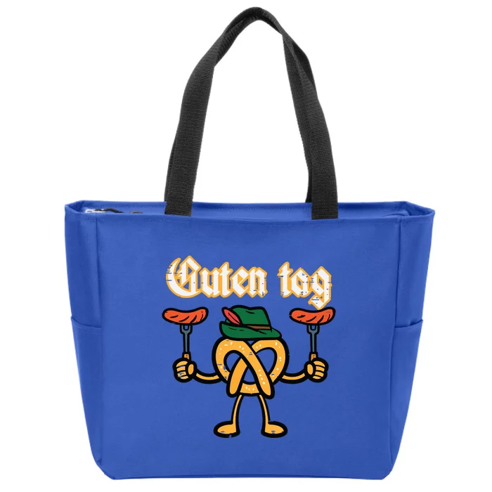 Oktoberfest Guten Tag Pretzel German Costume Zip Tote Bag