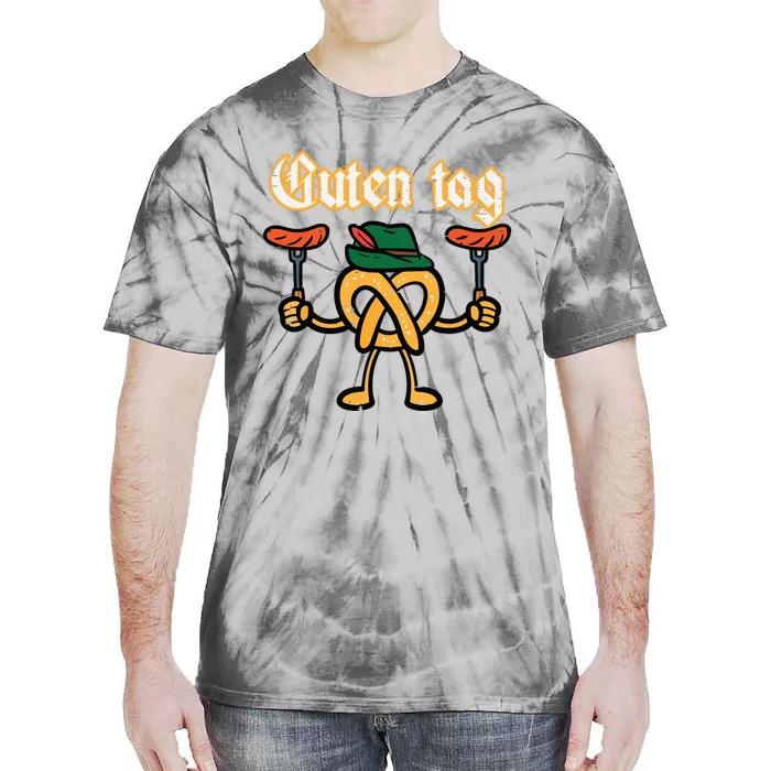 Oktoberfest Guten Tag Pretzel German Costume Tie-Dye T-Shirt