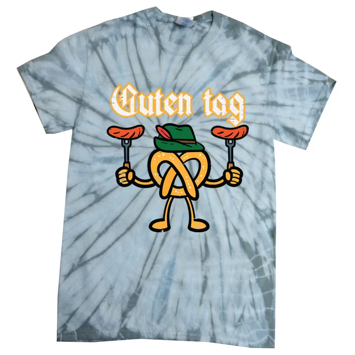 Oktoberfest Guten Tag Pretzel German Costume Tie-Dye T-Shirt