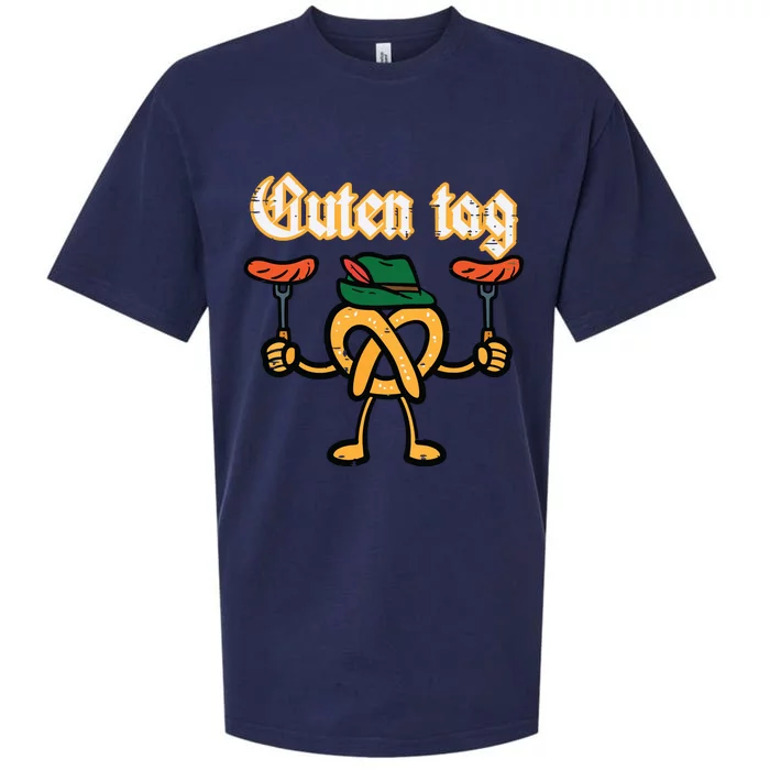 Oktoberfest Guten Tag Pretzel German Costume Sueded Cloud Jersey T-Shirt