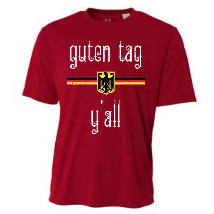 Oktoberfest Guten Tag Yall German Flag Eagle Cooling Performance Crew T-Shirt