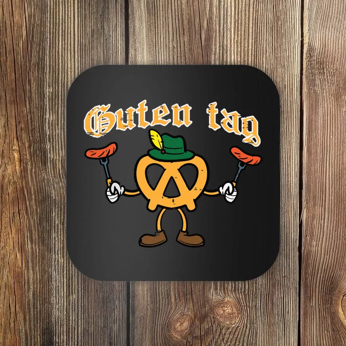 Oktoberfest Guten Tag Pretzel Sausages German Coaster