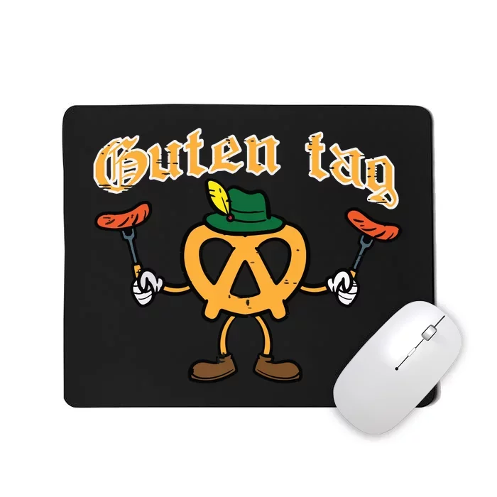 Oktoberfest Guten Tag Pretzel Sausages German Mousepad