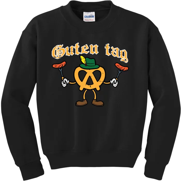 Oktoberfest Guten Tag Pretzel Sausages German Kids Sweatshirt