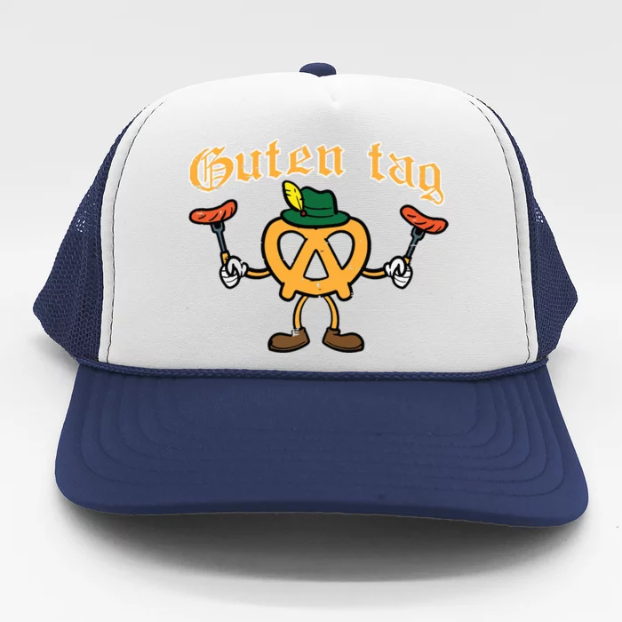 Oktoberfest Guten Tag Pretzel Sausages German Trucker Hat