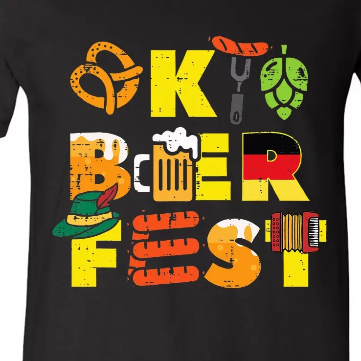 Oktoberfest German Things Cute Bavarian Festival V-Neck T-Shirt