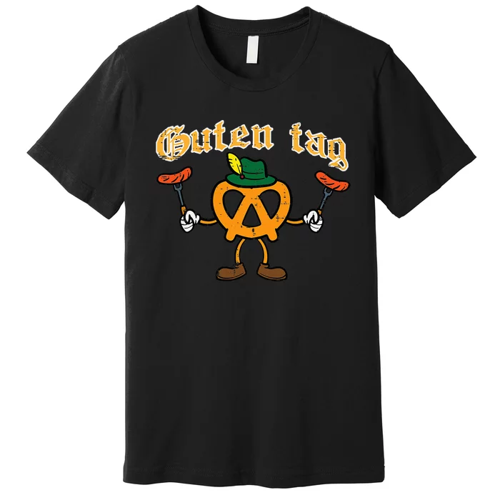 Oktoberfest Guten Tag Pretzel Sausages German Premium T-Shirt