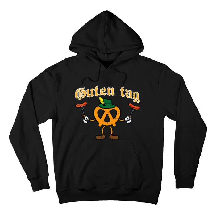 Oktoberfest Guten Tag Pretzel Sausages German Tall Hoodie