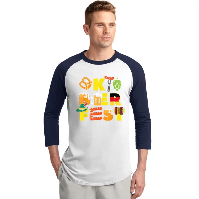 Oktoberfest German Things Cute Bavarian Festival Women Baseball Sleeve Shirt