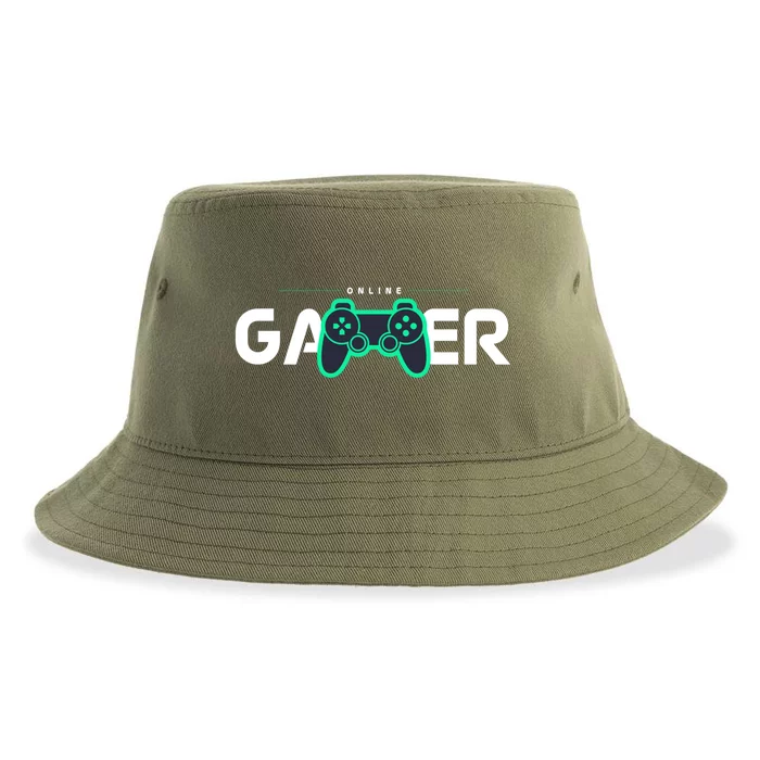 Online Gamer Video Games Funny Gamer Gift Sustainable Bucket Hat