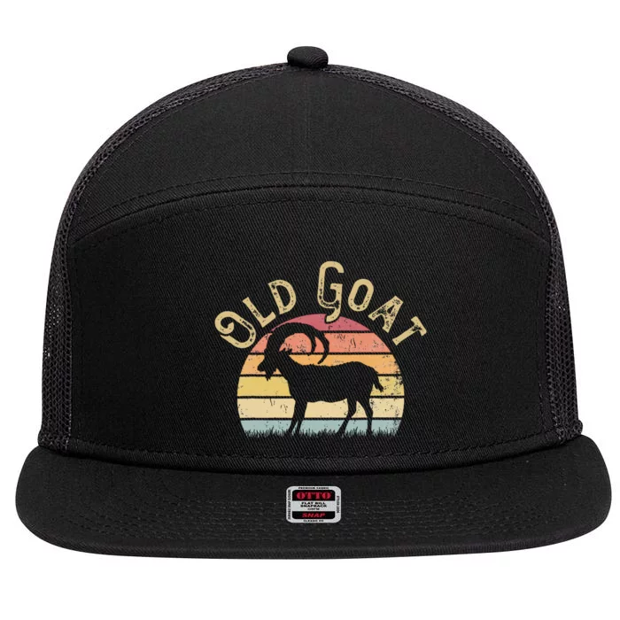 Old Goat Vintage I Like Goats Funny Goat Lover Theme 7 Panel Mesh Trucker Snapback Hat