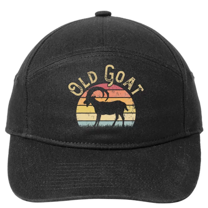 Old Goat Vintage I Like Goats Funny Goat Lover Theme 7-Panel Snapback Hat