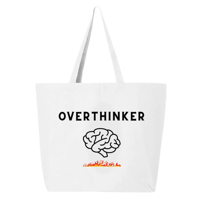 Overthinker Graphic With Picture Of Brain And Fire 25L Jumbo Tote