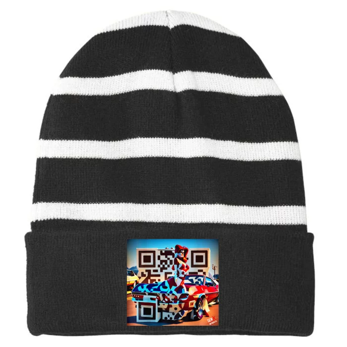 Only Gen X Striped Beanie with Solid Band