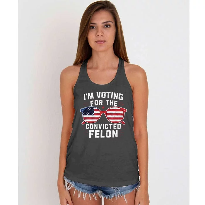 Only Gen X Im Voting For The Convicted Felon Women's Knotted Racerback Tank