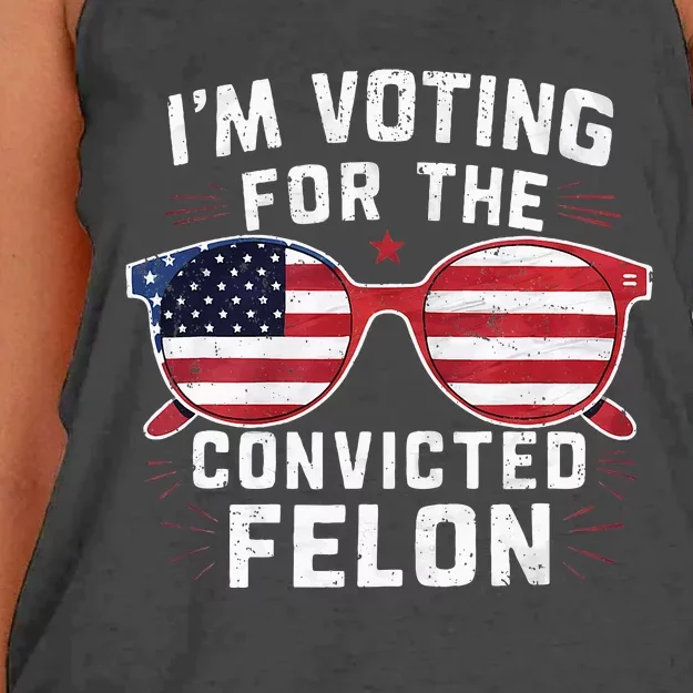 Only Gen X Im Voting For The Convicted Felon Women's Knotted Racerback Tank