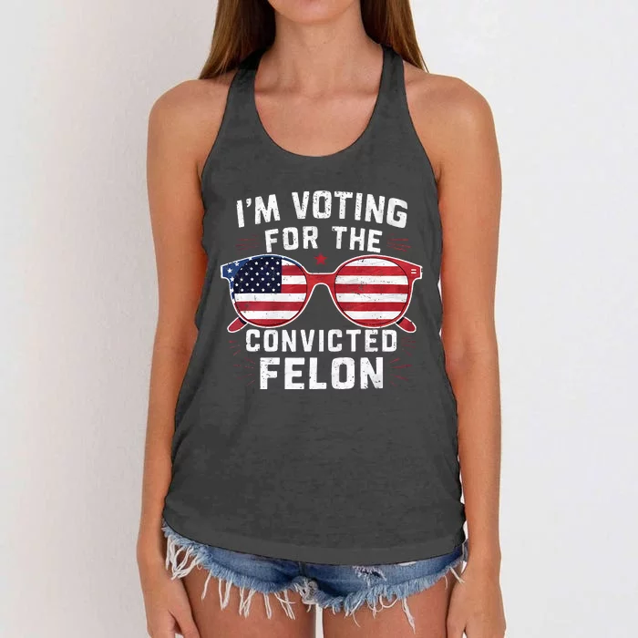 Only Gen X Im Voting For The Convicted Felon Women's Knotted Racerback Tank