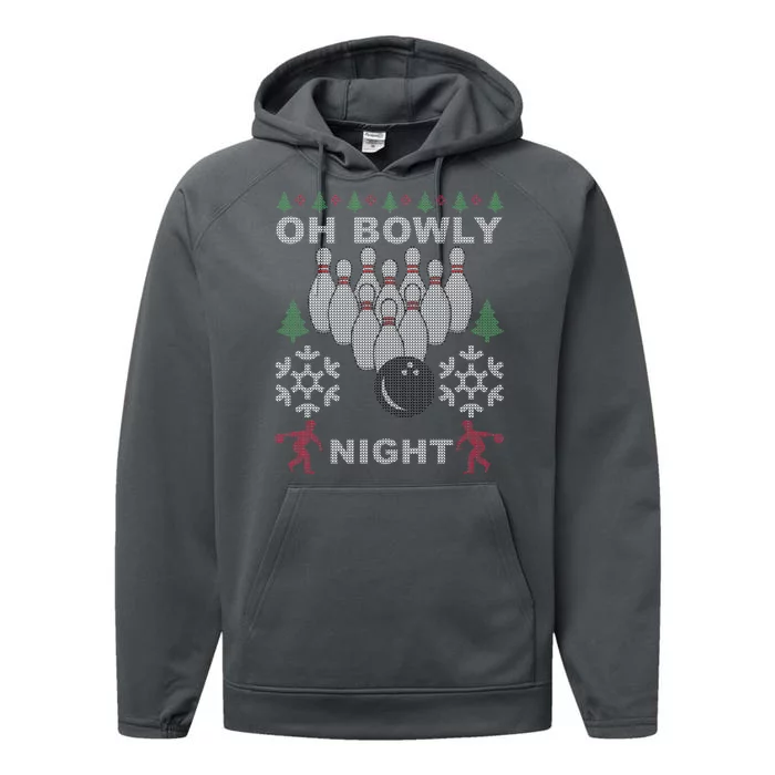 Oh Bowly Night Ugly Christmas Performance Fleece Hoodie