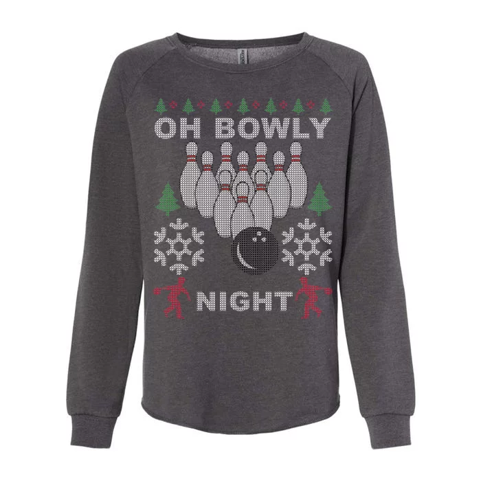 Oh Bowly Night Ugly Christmas Womens California Wash Sweatshirt