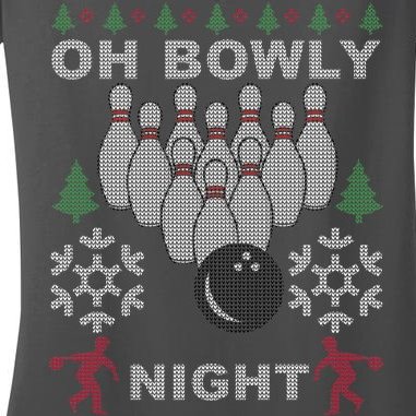 Oh Bowly Night Ugly Christmas Women's V-Neck T-Shirt