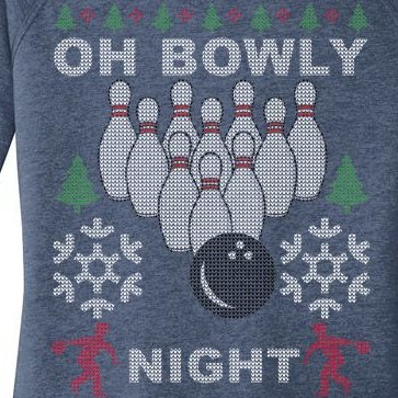 Oh Bowly Night Ugly Christmas Women’s Perfect Tri Tunic Long Sleeve Shirt