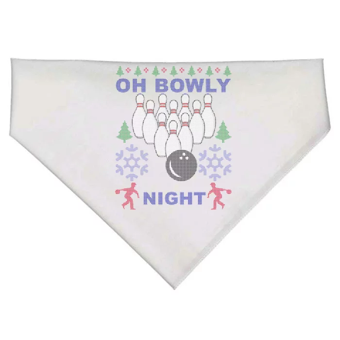 Oh Bowly Night Ugly Christmas USA-Made Doggie Bandana