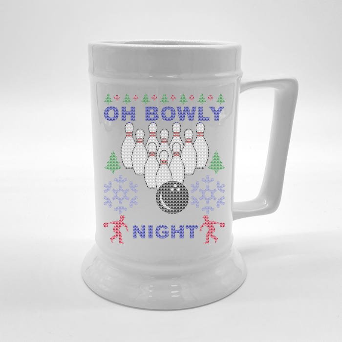 Oh Bowly Night Ugly Christmas Front & Back Beer Stein