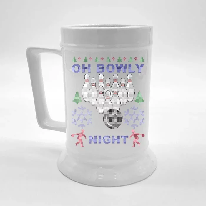 Oh Bowly Night Ugly Christmas Front & Back Beer Stein