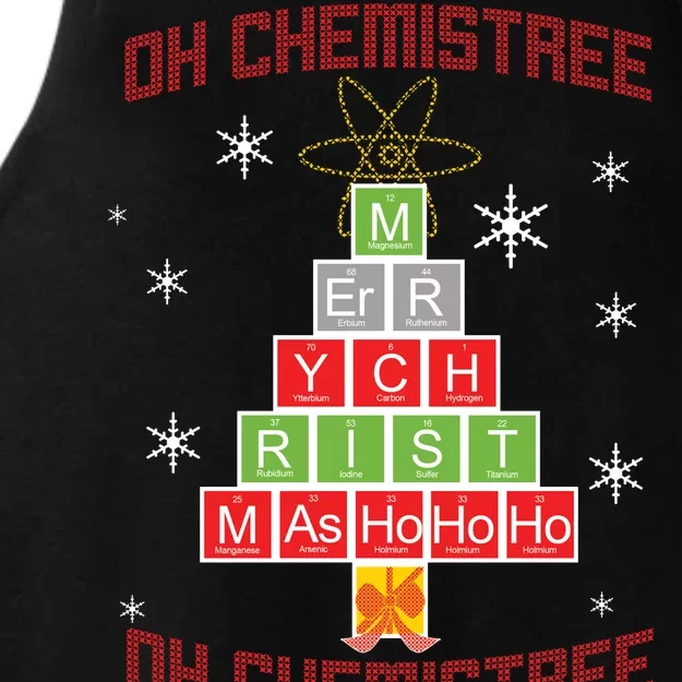 Oh Chemist Tree Funny Christmas Ladies Tri-Blend Wicking Tank