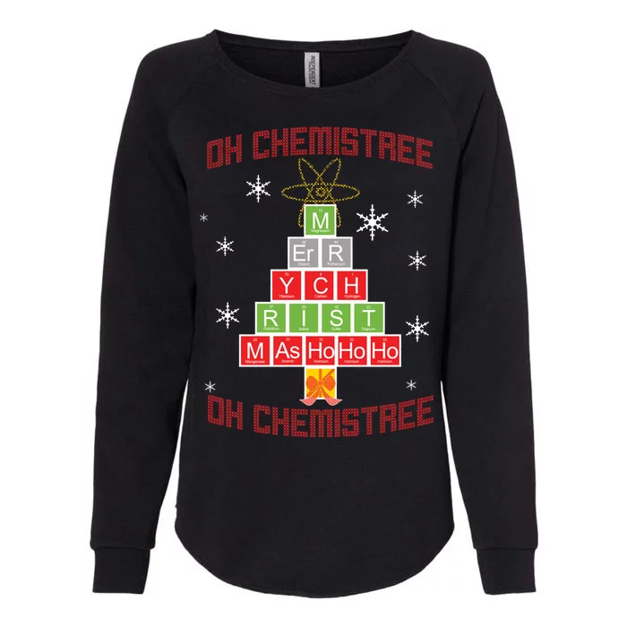 Oh Chemist Tree Funny Christmas Womens California Wash Sweatshirt