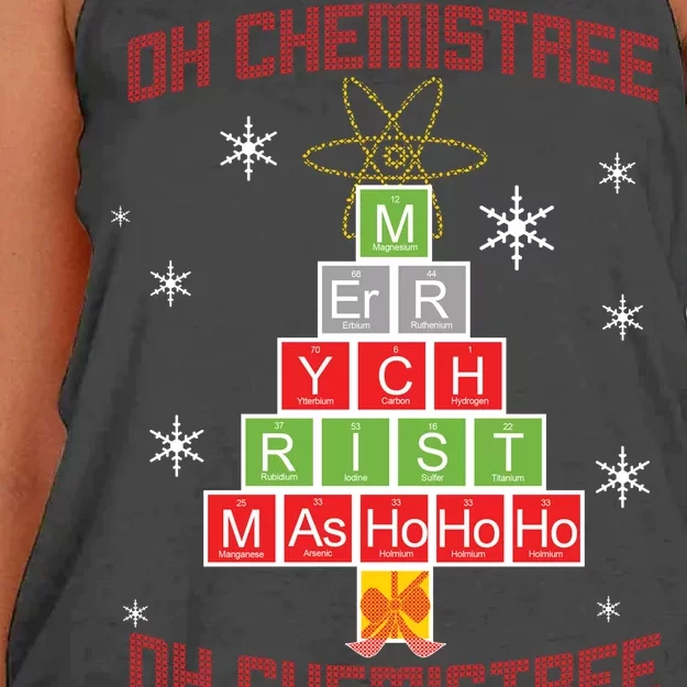 Oh Chemist Tree Funny Christmas Women's Knotted Racerback Tank