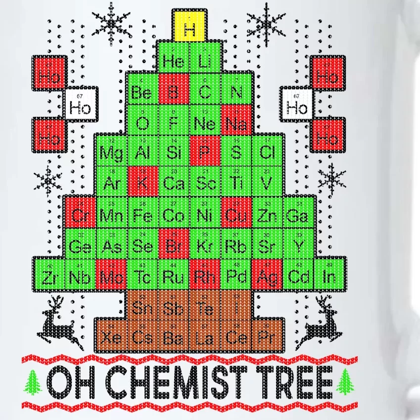 Oh Chemist Tree Ugly Christmas Sweater Black Color Changing Mug