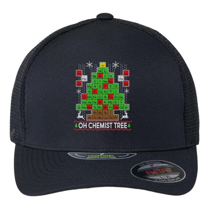 Oh Chemist Tree Ugly Christmas Sweater Flexfit Unipanel Trucker Cap