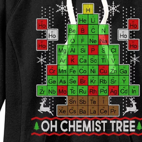 Oh Chemist Tree Ugly Christmas Sweater Women's Fleece Hoodie