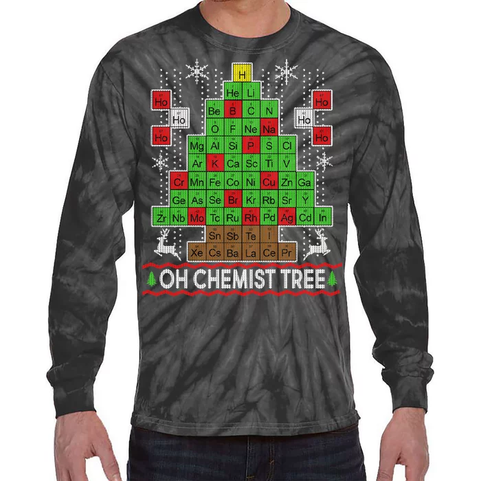 Oh Chemist Tree Ugly Christmas Sweater Tie-Dye Long Sleeve Shirt