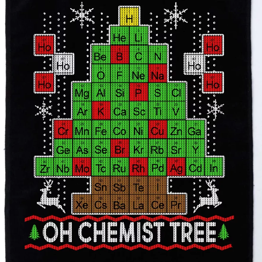 Oh Chemist Tree Ugly Christmas Sweater Platinum Collection Golf Towel