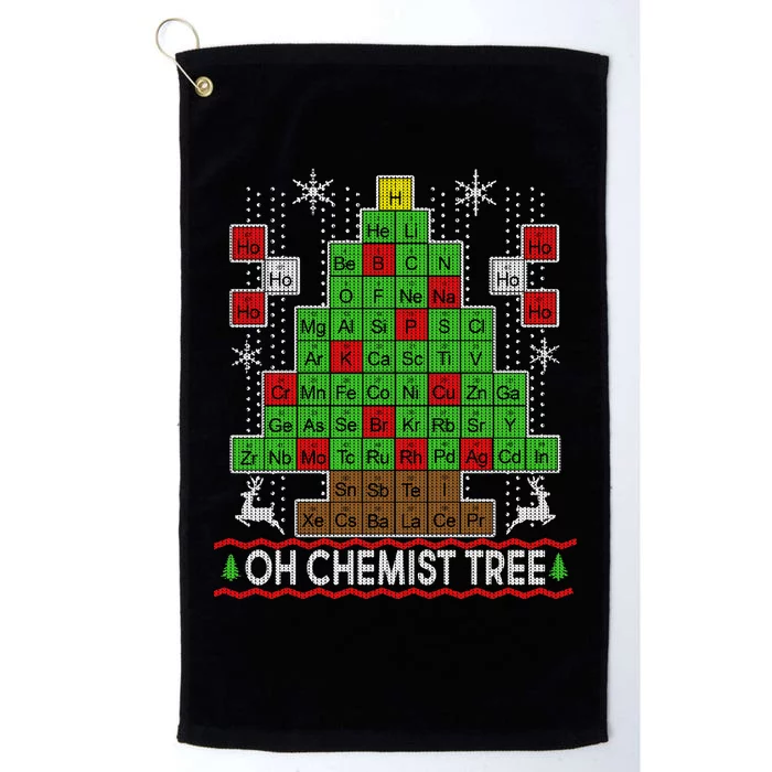 Oh Chemist Tree Ugly Christmas Sweater Platinum Collection Golf Towel