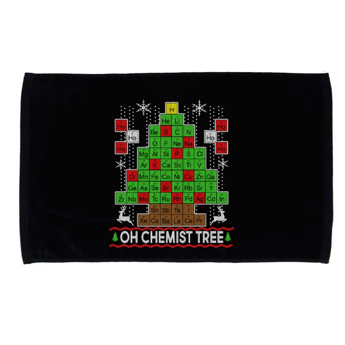 Oh Chemist Tree Ugly Christmas Sweater Microfiber Hand Towel