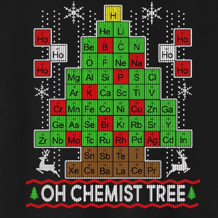 Oh Chemist Tree Ugly Christmas Sweater Women's Crop Top Tee