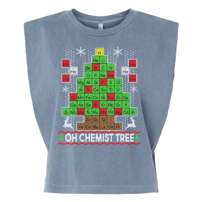 Oh Chemist Tree Ugly Christmas Sweater Garment-Dyed Women's Muscle Tee