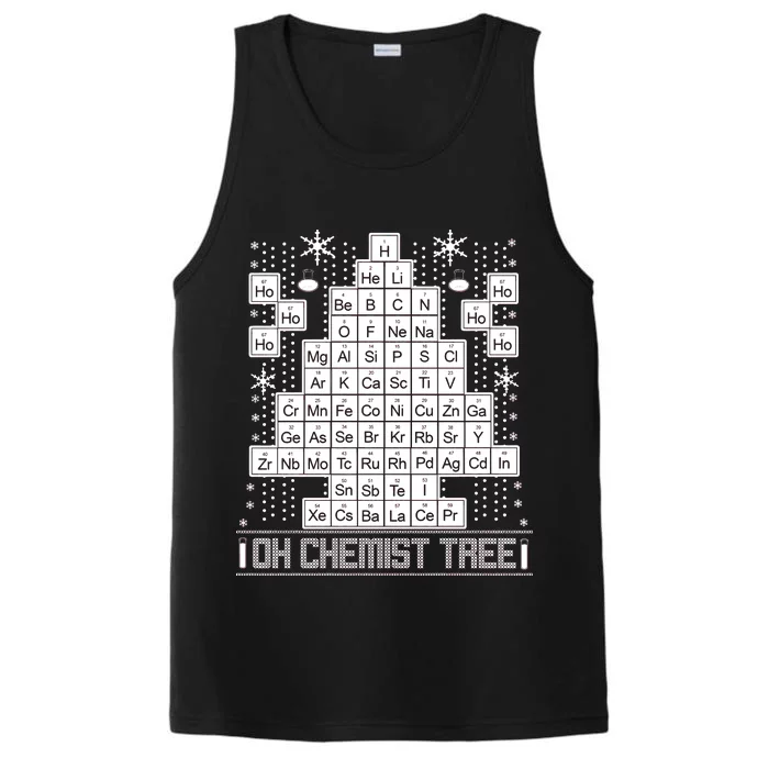 Oh Chemistry Tree Chemist Ugly Christmas Sweater Performance Tank