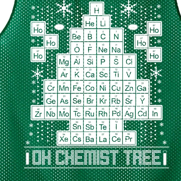 Oh Chemistry Tree Chemist Ugly Christmas Sweater Mesh Reversible Basketball Jersey Tank