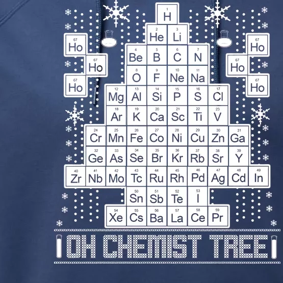 Oh Chemistry Tree Chemist Ugly Christmas Sweater Performance Fleece Hoodie