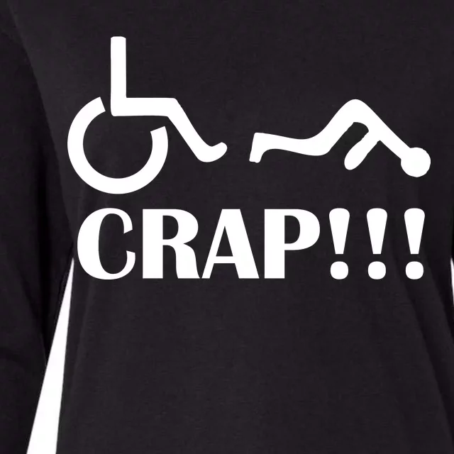 Oh Crap Wheel Chair Fail Womens Cotton Relaxed Long Sleeve T-Shirt