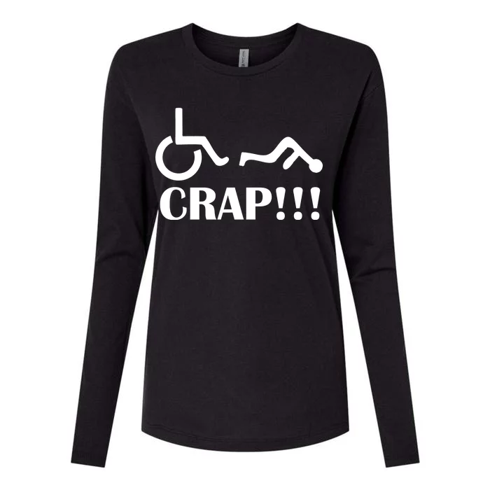 Oh Crap Wheel Chair Fail Womens Cotton Relaxed Long Sleeve T-Shirt