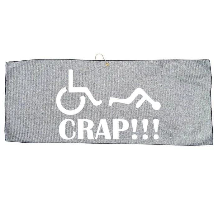 Oh Crap Wheel Chair Fail Large Microfiber Waffle Golf Towel