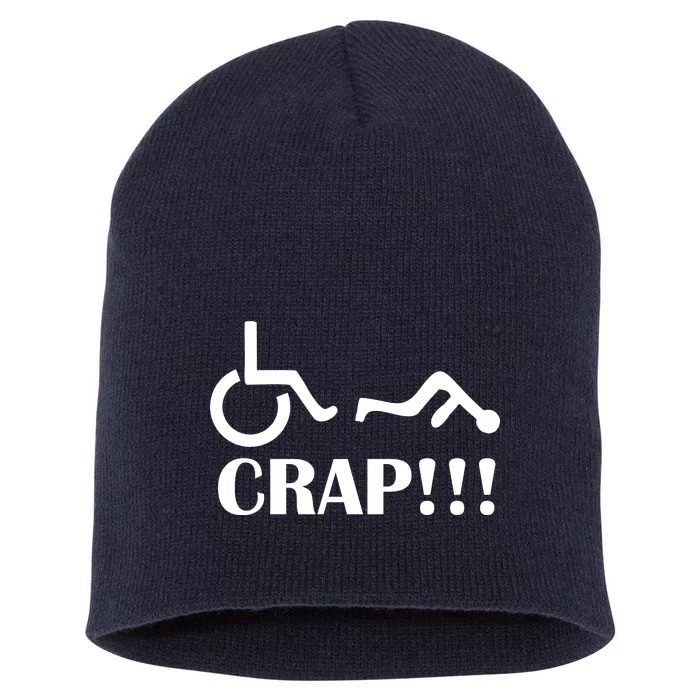 Oh Crap Wheel Chair Fail Short Acrylic Beanie