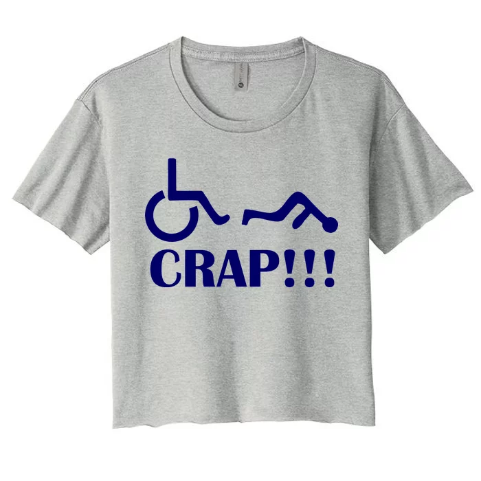 Oh Crap Wheel Chair Fail Women's Crop Top Tee