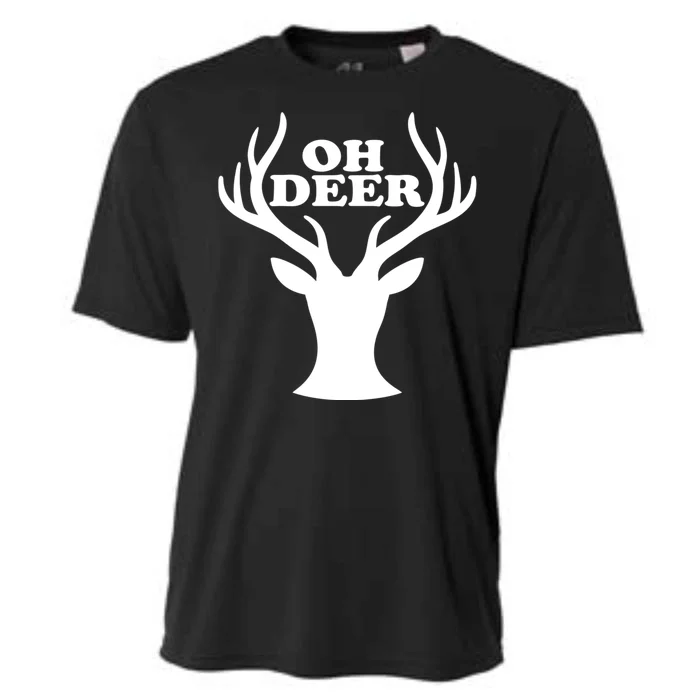 Oh Deer Funny Christmas Cooling Performance Crew T-Shirt